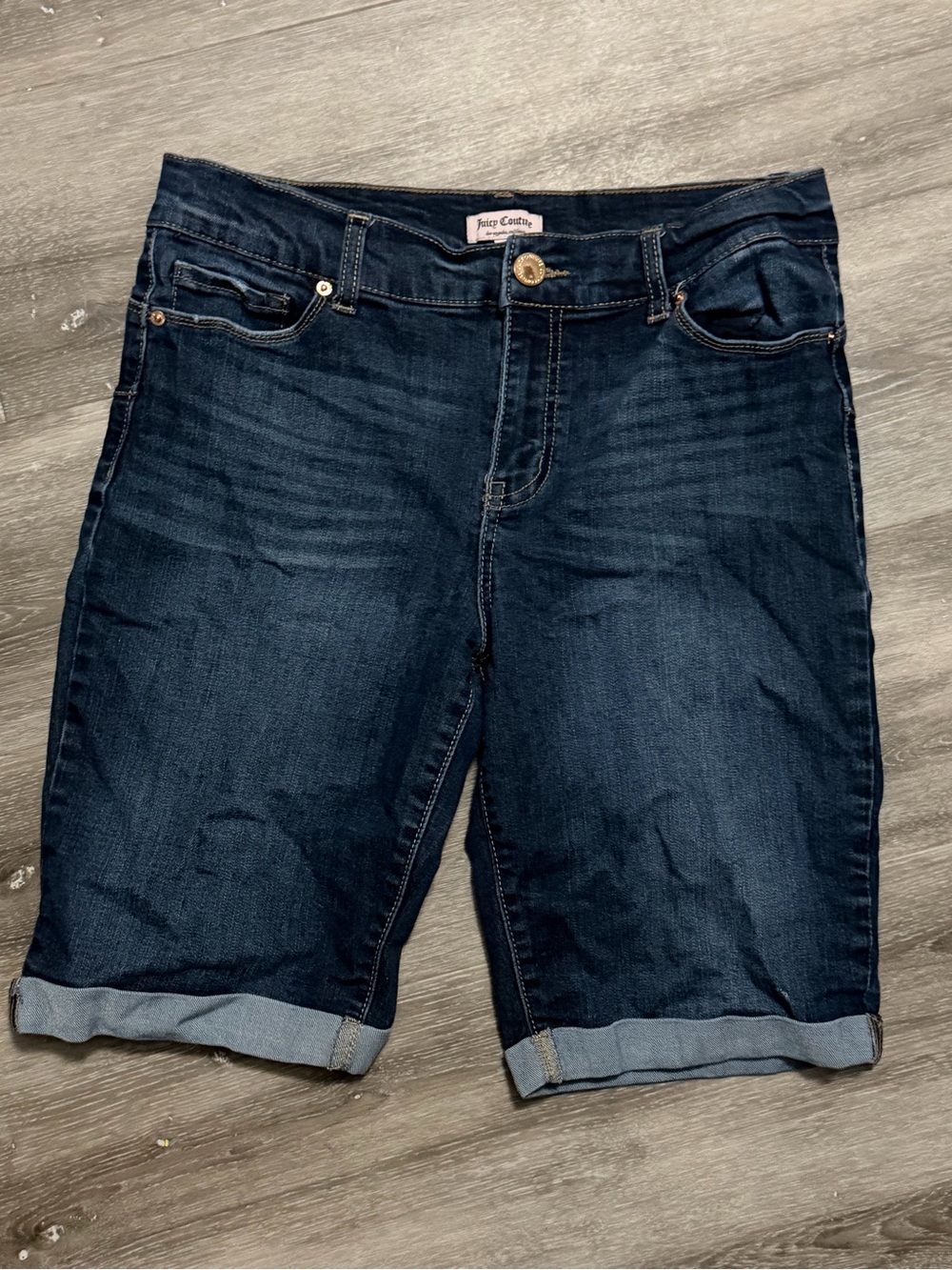 Juicy Couture Dark Indigo Denim Bermuda Shorts Size 10